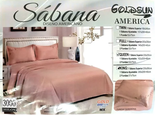 Sabana KING ( 2,5 plazas) color rosa