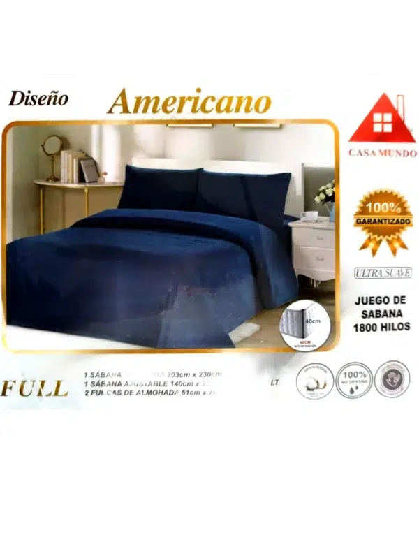 Sabana FULL (1,5 PLAZAS) COLOR AZUL